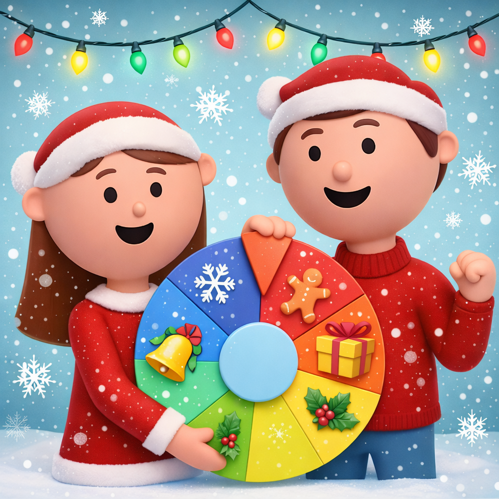 jeu de la roue Noël pour couple de Noël